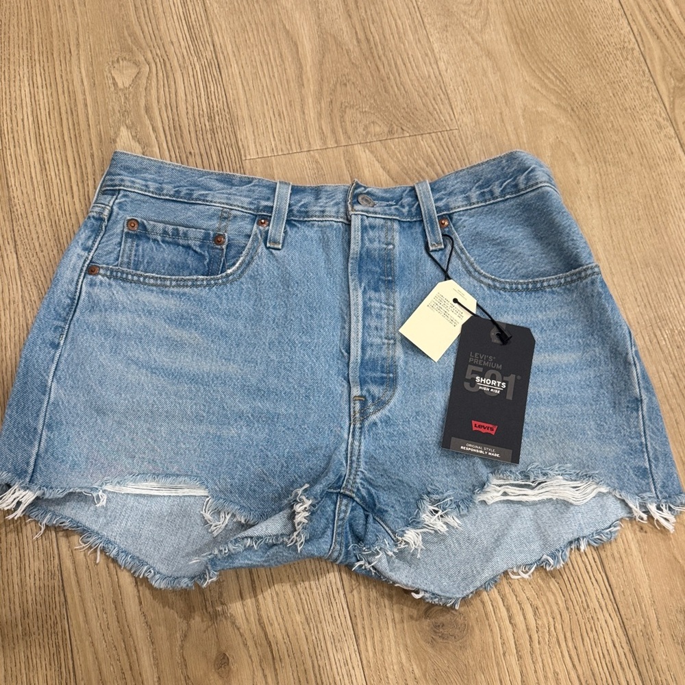 Levi's Light Blue Jean Shorts